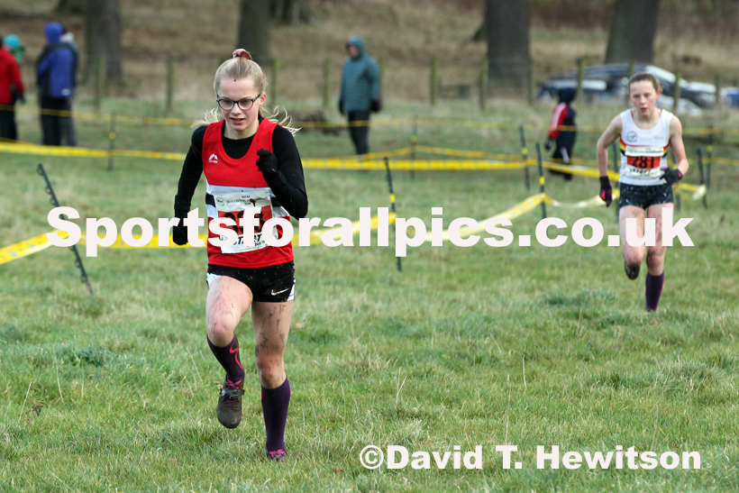 Girls under-15s cross country, 2019 North Eastern Cross Country Champs., Alnwick, Northumberland.  Photo: David T. Hewitson/Sports for All Pics